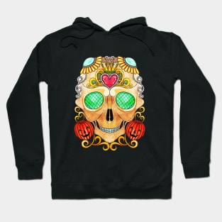 Sugar skull fancy vintage and pumpkin day of the dead. Hoodie